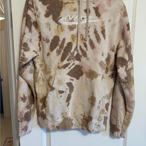 Nike Men's Tie-Dye Hoodie - Brown and Cream